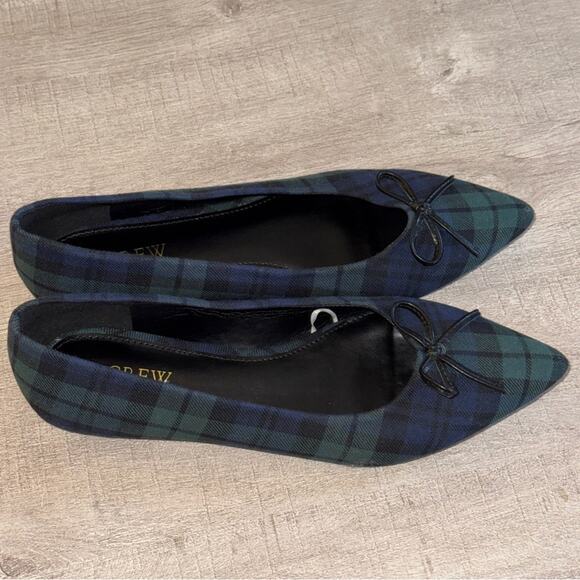 J. Crew Black Watch Plaid Tartan Pointed-Toe Bow Ballet Flats
Size 7.5 - Picture 5 of 5